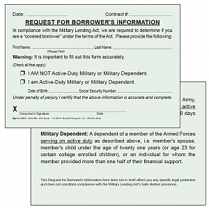 Larger image for MLA - Request for Borrower's Information w/o Social