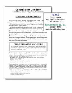 Larger image for Federal Privacy Notice w/o Opt Out