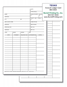 Larger image for Account Ledger Card