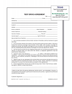 Larger image for Test Drive Agreement