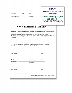 Larger image for Cash Payment Statement Larger image for Cash Payment Statement