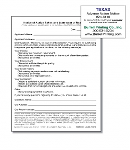 Larger image for Adverse Action Notice (Short)