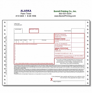 Larger image for Alaska Continuous Pawn Ticket 10-0225