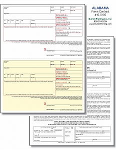 Larger image for Alabama (Pawn Manager) Laser Pawn Ticket 10-0105