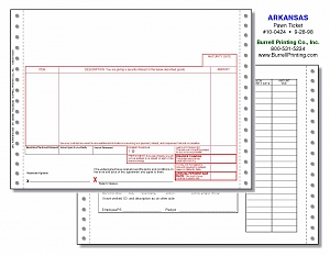 Larger image for Arkansas Continuous Pawn Ticket 10-0424