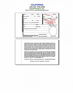 Larger image for California JUS123 #10-0530