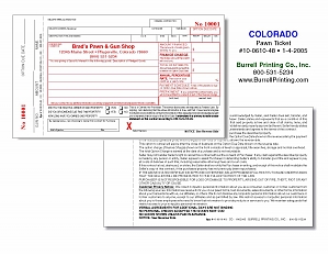 Larger image for Colorado Handwritten Pawn Ticket 10-0610-48