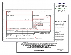 Larger image for Georgia Continuous Pawn Ticket 10-1024