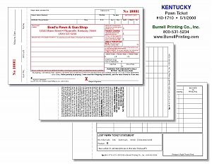 Larger image for Kentucky Handwritten Pawn Ticket 10-1710