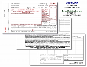 Larger image for Louisiana Handwritten Pawn Ticket 10-1810