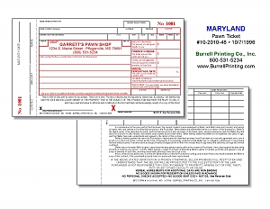 Larger image for Maryland Handwritten Pawn Ticket 10-2010-48 Larger image for Maryland Handwritten Pawn Ticket 10-2010-48