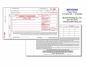Larger image for Michigan Handwritten Pawn Ticket 10-2210-48