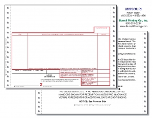 Larger image for Missouri Continuous Pawn Ticket 10-2524