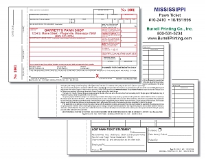 Larger image for Mississippi Handwritten Pawn Ticket 10-2410