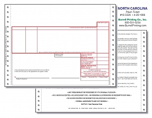 Larger image for North Carolina Continuous Pawn Ticket 10-3326 Larger image for North Carolina Continuous Pawn Ticket 10-3326