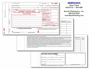 Larger image for Nebraska Handwritten Pawn Ticket 10-2710