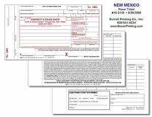 Larger image for New Mexico Handwritten Pawn Ticket 10-3110
