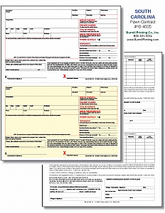 Larger image for South Carolina (Pawn Manager) Laser Pawn Ticket 10-4005
