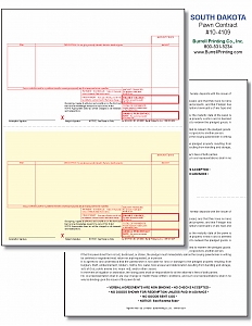 Larger image for South Dakota (Pawn Master) Laser Pawn Ticket 10-4109