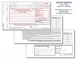 Larger image for South Dakota Handwritten Pawn Ticket 10-4110