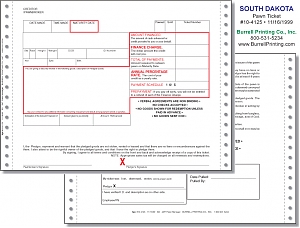 Larger image for South Dakota Continuous Pawn Ticket 10-4125 Larger image for South Dakota Continuous Pawn Ticket 10-4125