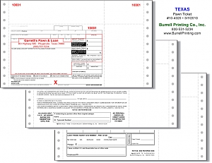 Larger image for Texas Continuous Pawn Ticket 10-4320