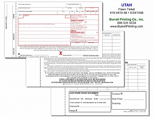 Larger image for Utah Handwritten Pawn Ticket 10-4410-48