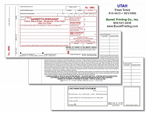 Larger image for Utah Handwritten Pawn Ticket 10-4410