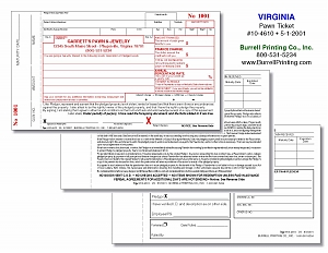 Larger image for Virginia Handwritten Pawn Ticket 10-4610