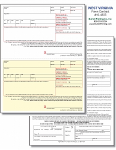 Larger image for West Virginia (Pawn Manager) Laser Pawn Ticket 10-4805