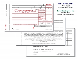 Larger image for West Virginia Handwritten Pawn Ticket 10-4810
